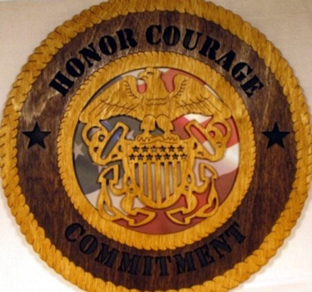 Navy Honor Courage Commitment Laser Cut Military Wall Plaque