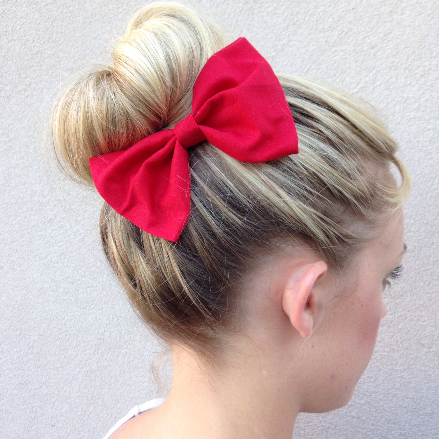 Red Hair Bow by on Etsy