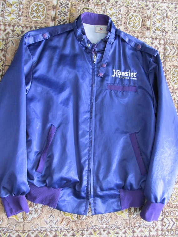 Hoosier Racing Tires Purple Satin Jacket Mens by CobraSnakeVintage