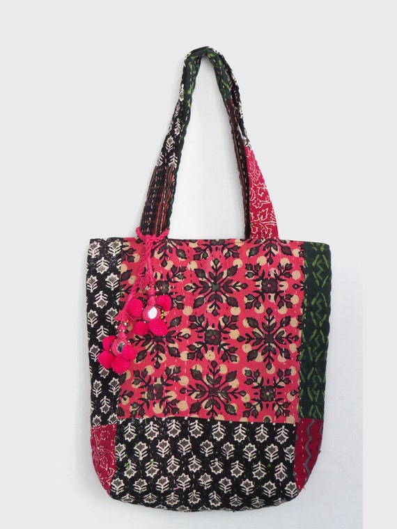 Items similar to colorful tribal hippie ethnic tote bag with mixed ...
