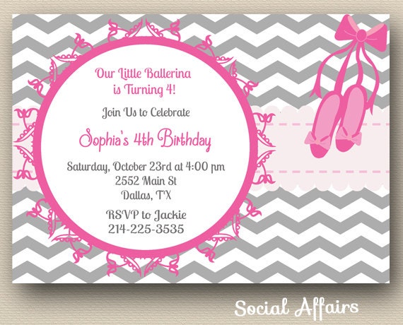 Ballet Birthday Invitation - DIY Printable Invitation Il_570xn