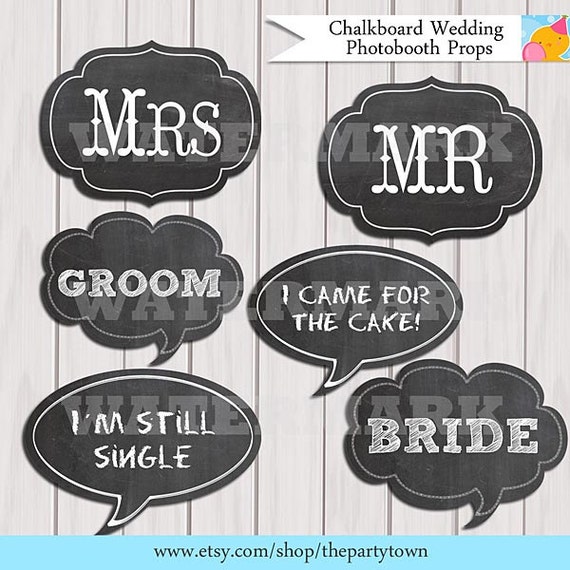 Wedding Photo Booth Props Chalkboard Signs Printable - vrogue.co