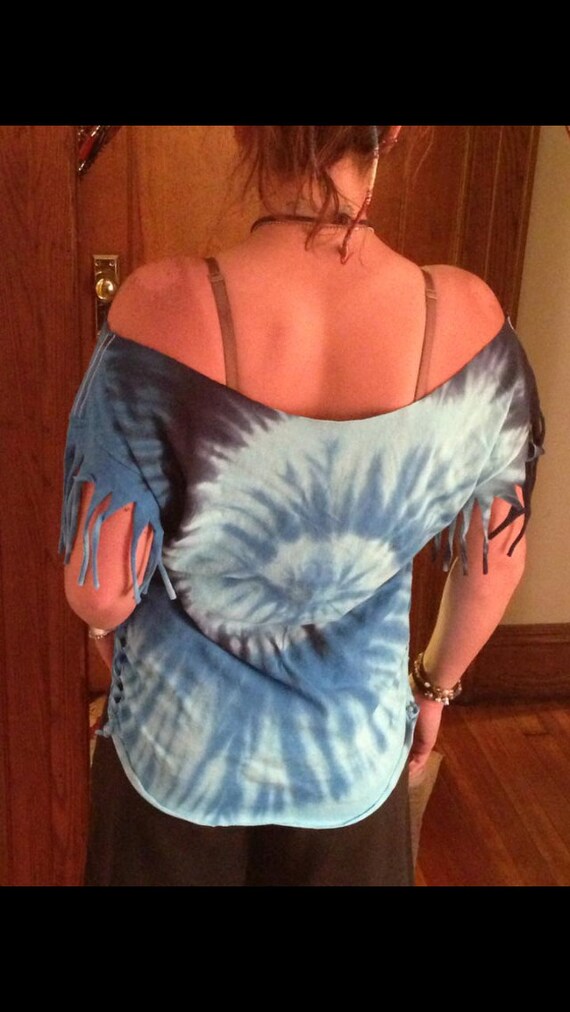 CR - Tiah blouse - aqua tie dye
