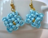 Vintage Handmade Chinese Macrame Earrings, Macrame Jewelry, Knotted Earrings, Nylon Cord Jewelry, Asian Jewelry, Oriental Earrings