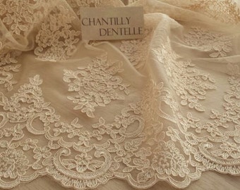 Popular items for cream lace fabric on Etsy