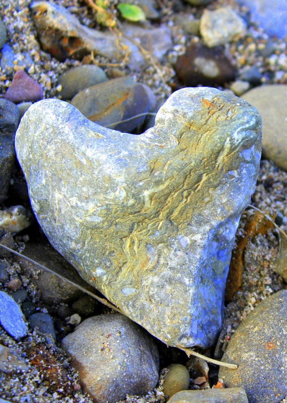Items similar to Beautiful Heart Shaped Rock with markings. on Etsy