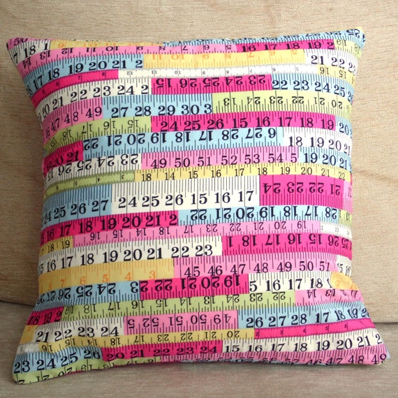 Tape Measure Cushion Cover by HayleyMakes on Etsy