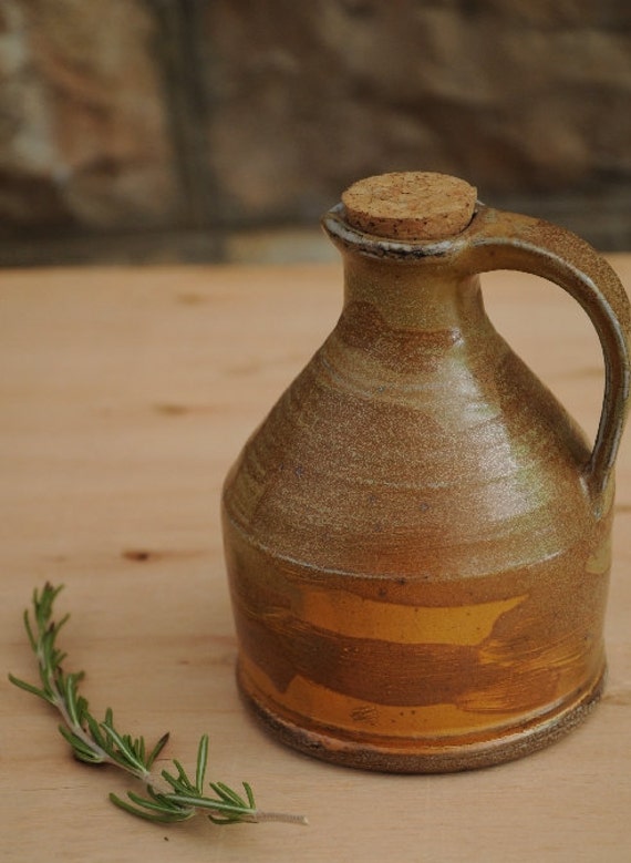 Jug with cork, salt fired