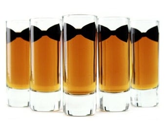 2 - Groomsmen and Best Man Gifts // Personalized Bow Tie Shot Glasses