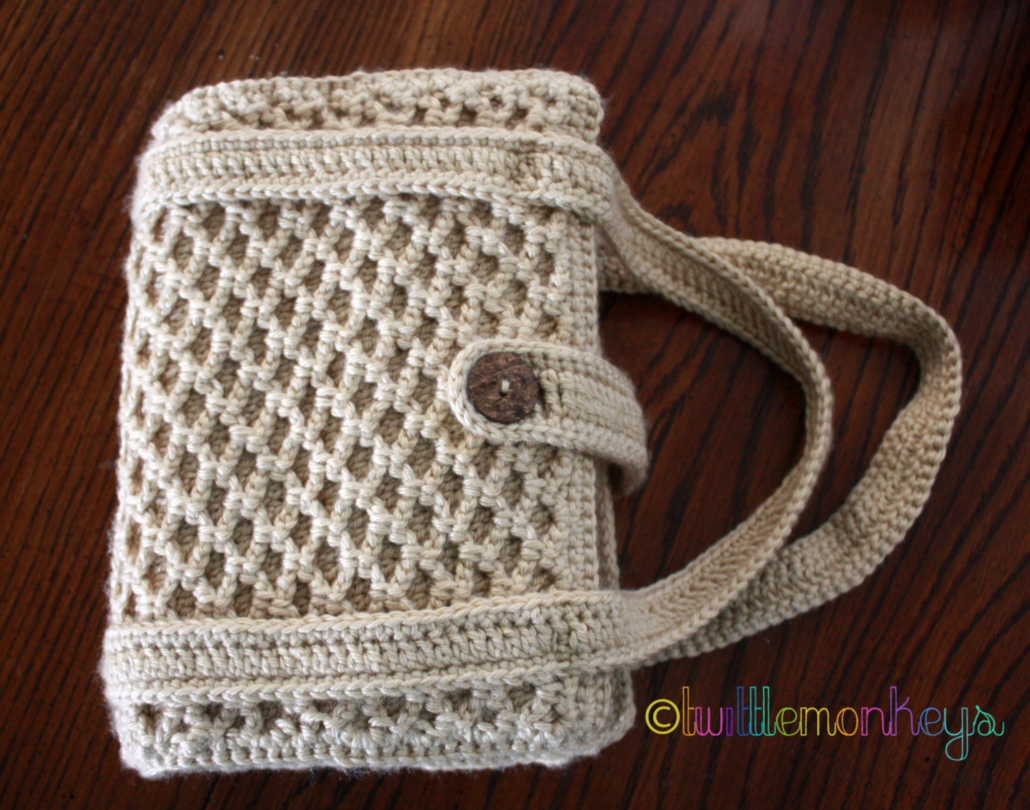 Crochet Bible/Book Cover Tote Lattice Stitched by TwittleMonkeys