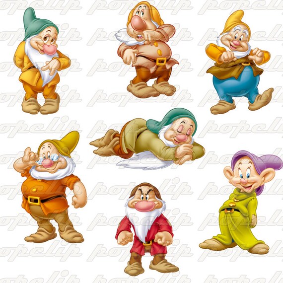 Seven Dwarfs Digital Frame Clipart Flourish Clip Art by PopClip