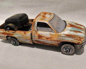Classic Model Car Pick-up Truck by Dodge, Rusted wrecks