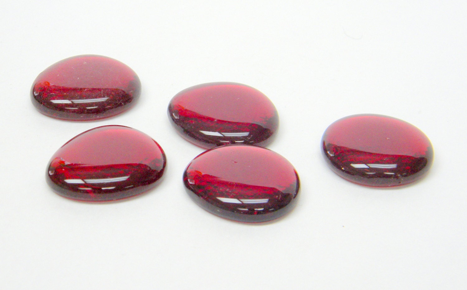 5 Large Red Glass Gems Christmas Craft Supplies about