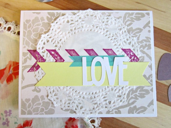 Items similar to Handmade Greeting Card, "LOVE" on Etsy