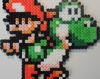 Yoshi & Baby Mario Bead Sprite