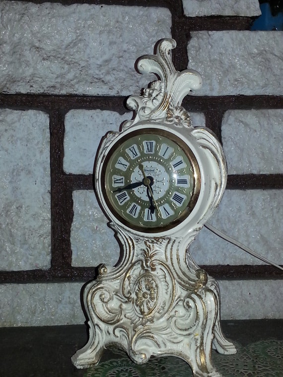 Vintage United Electric Mantel Clock Antique by CollectionByLeslie