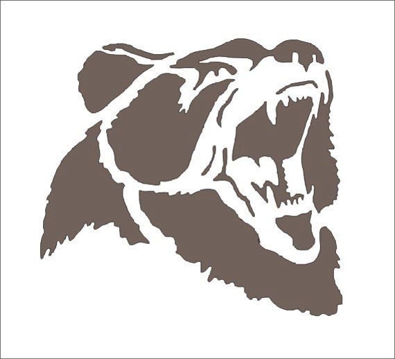 Grizzly Bear Reusable Stencil 7 sizes available Create