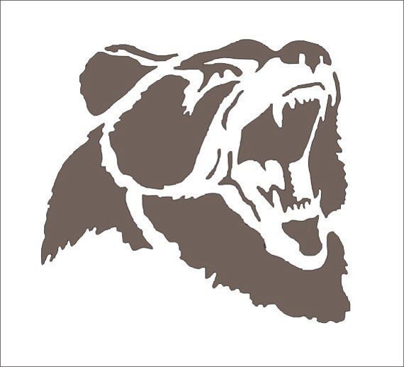 Grizzly Bear Reusable Stencil 7 Sizes Available Create