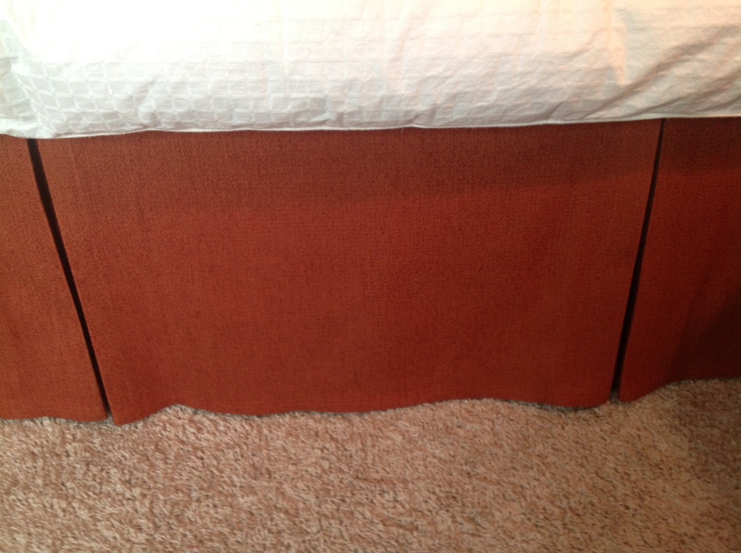 Tailored Bed Skirt in Burnt Orange by LamchopDesigns on Etsy