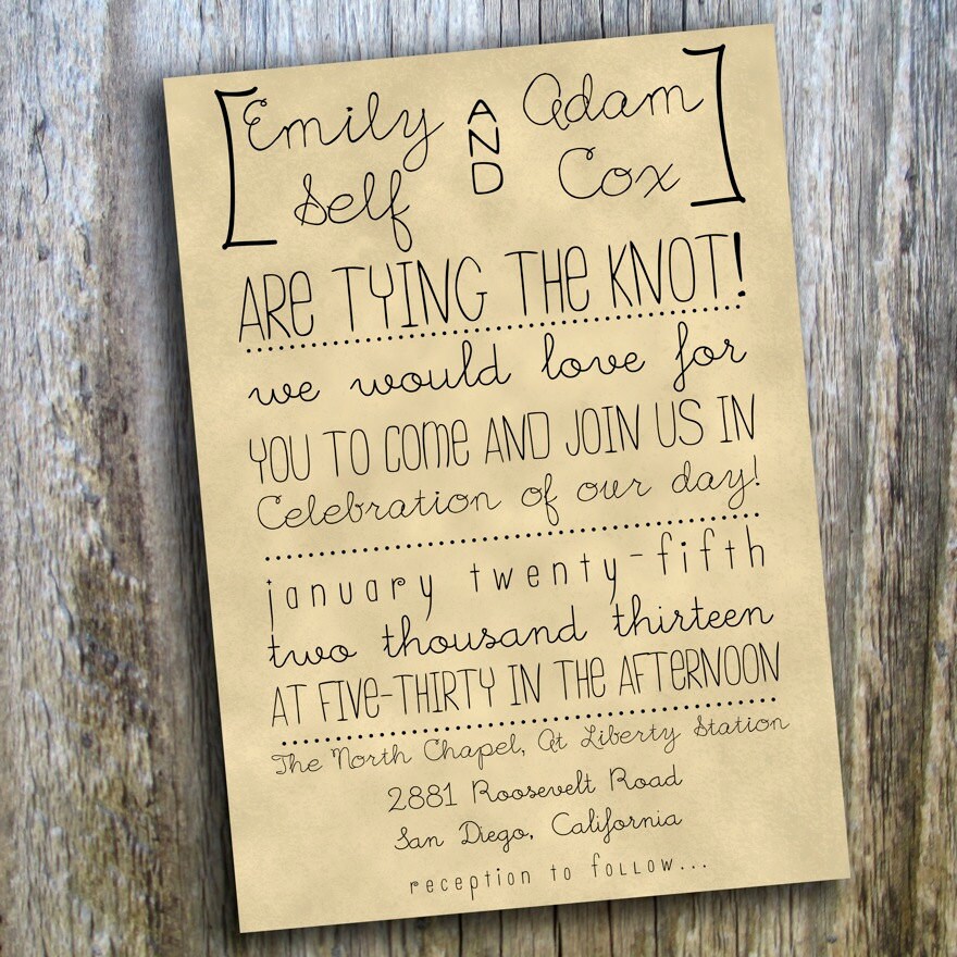 Country Casual Wedding Invitations 1