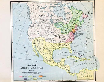 Print Map Four Voyages of Christopher Columbus 1492-1503