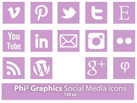 Items Similar To Pastel Purple Social Media Icons For Blog And Web