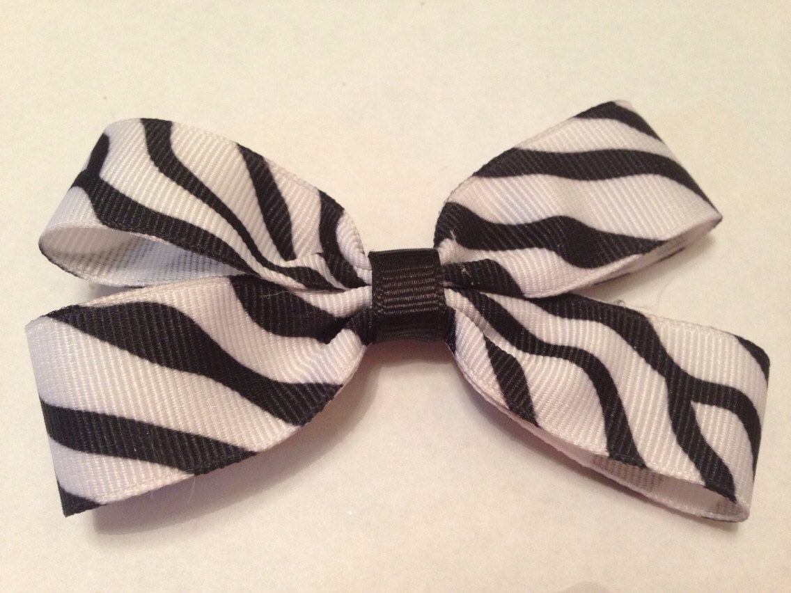 Zebra Print Hair Bow by LuvMelsBowtique on Etsy