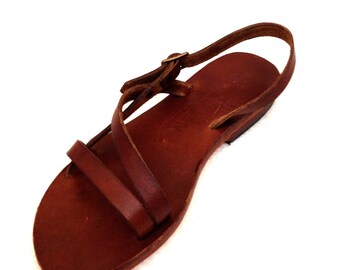 CARNA: Classically Simple Asymmetric Sandal Handmade leather sandals custom size available