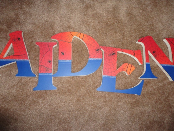 items similar to spider man themed decorative letters on etsy