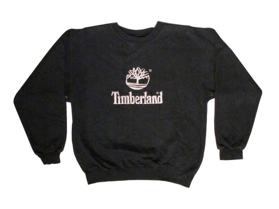 Vintage Timberland Embroidered Black Sweatshirt Large