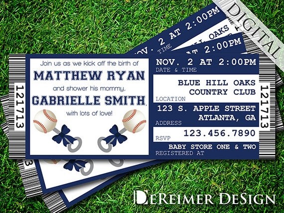 shower baby yankees invitations Baby Boy New York, Invitation, Shower Yankees, Ticket Sports Baseball