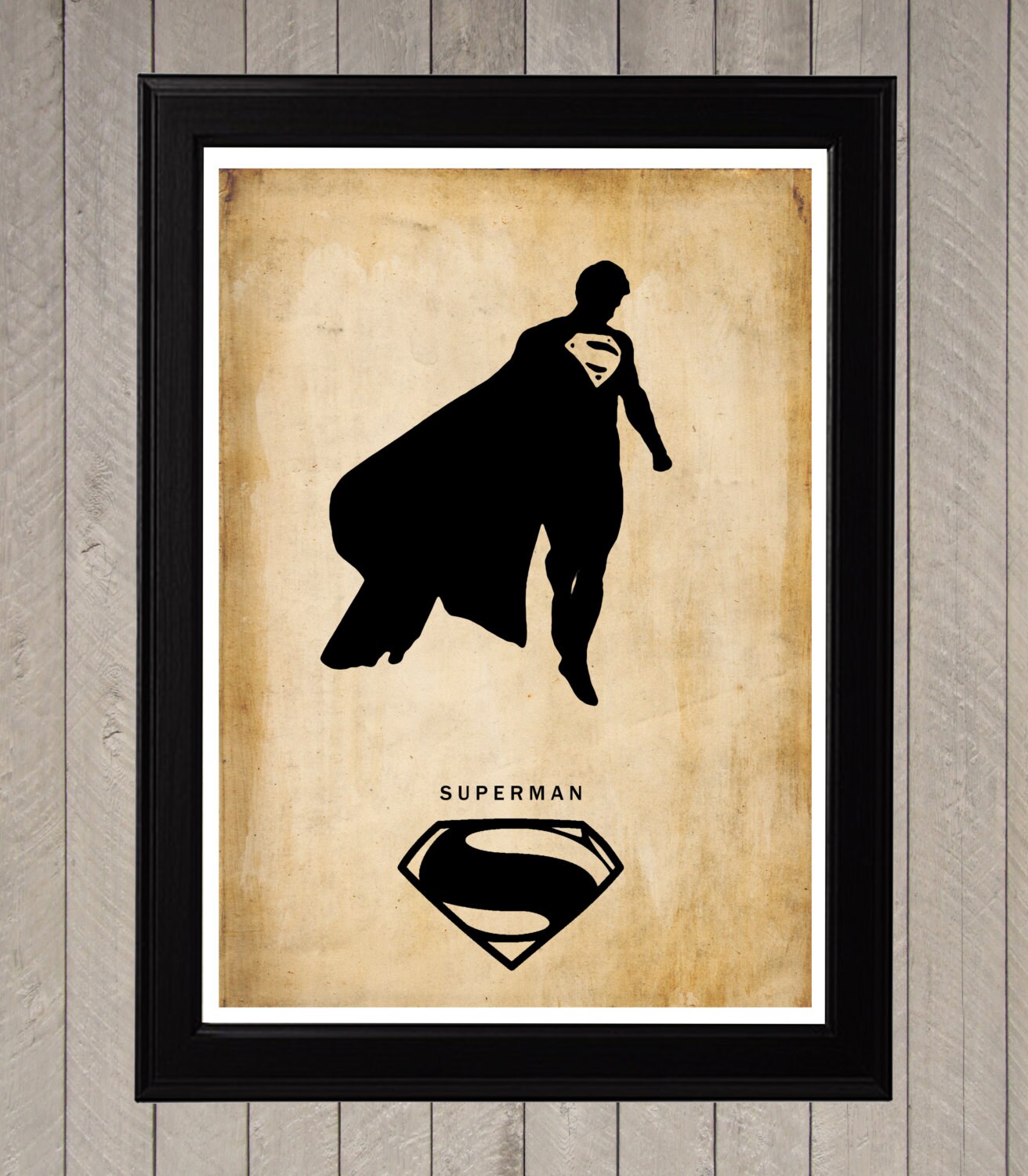 Superman Silhouette  Minimalist  Poster Movie Poster Art Print