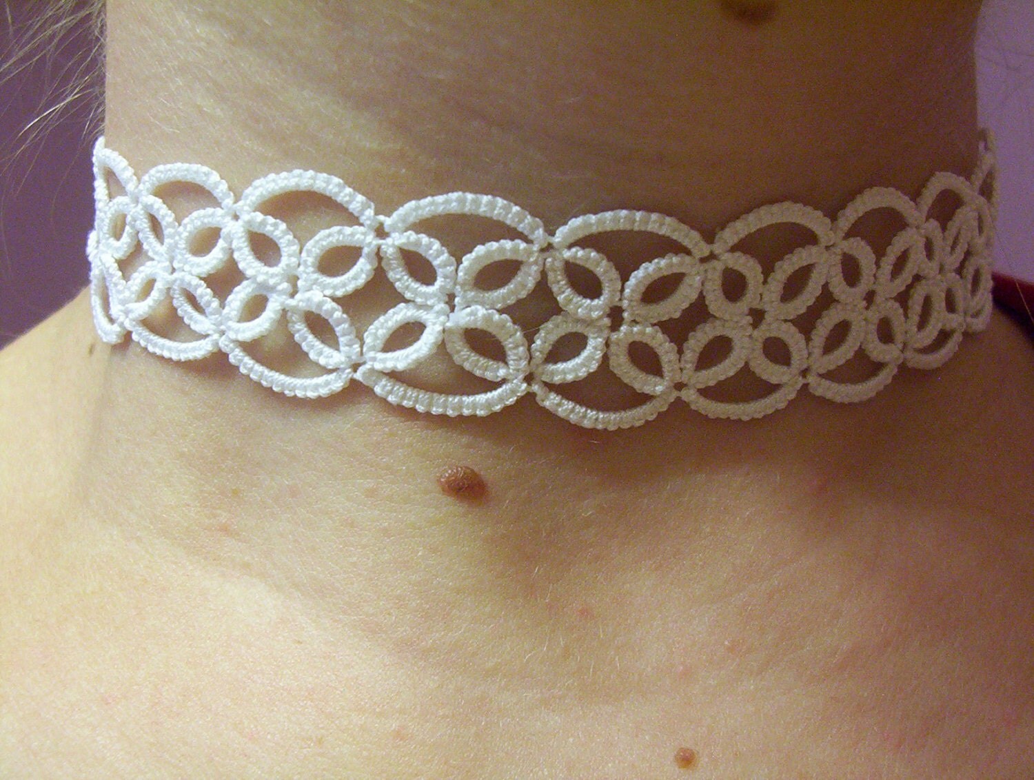 white bridal choker