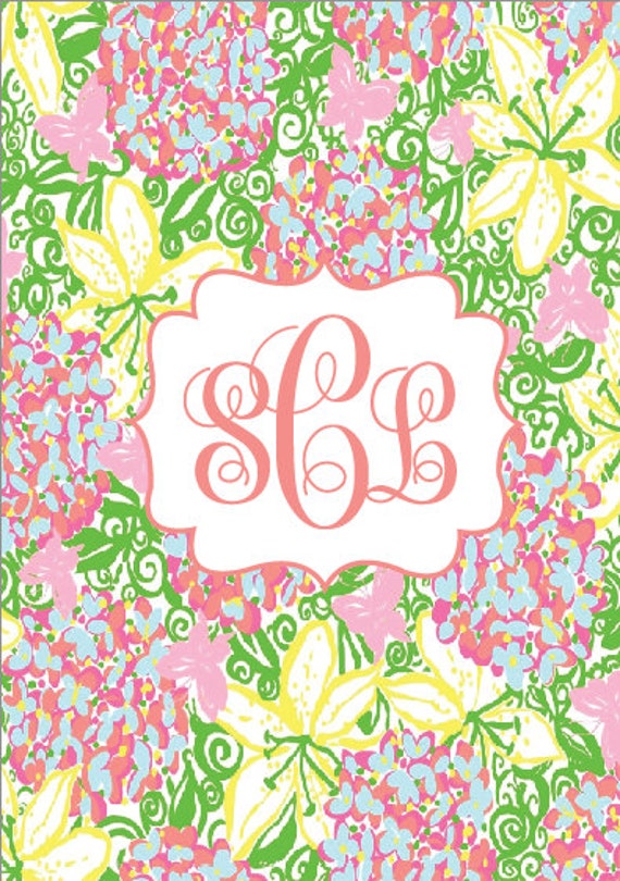 Items similar to Floral Monogram Lilly Pulitzer Background
