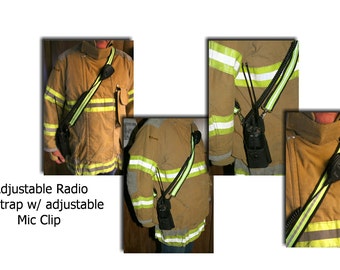 Firefighter Radio Strap, Reflective, Adjustable, From Turnout Gear or Bunker gear (Radio case not included)