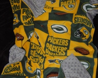 Personalized Green Bay Packers baby blanket toddler custom made with fleece and minky or fleece backing GET it PERSONALIZED