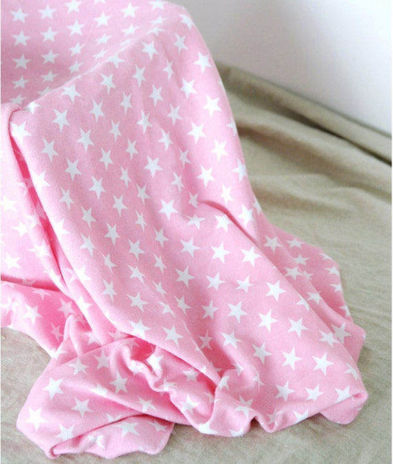 Terry Cloth Fabric Pastel Star Pink By The Yard by FabricBonita