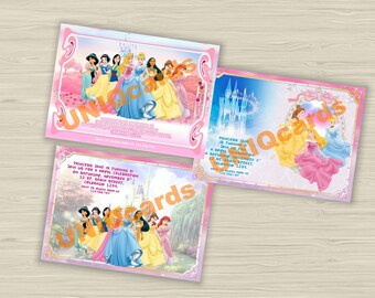 Disney Princess, Princess birthday, Princess invitation, Princess party, birthday invitation, Princess birthday invitation