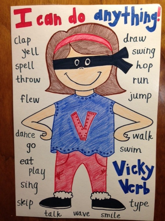 Vicky Verb Anchor Chart For 1st Grade Use Velcro For The Words | Images ...