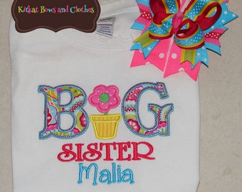 big sister applique shirt