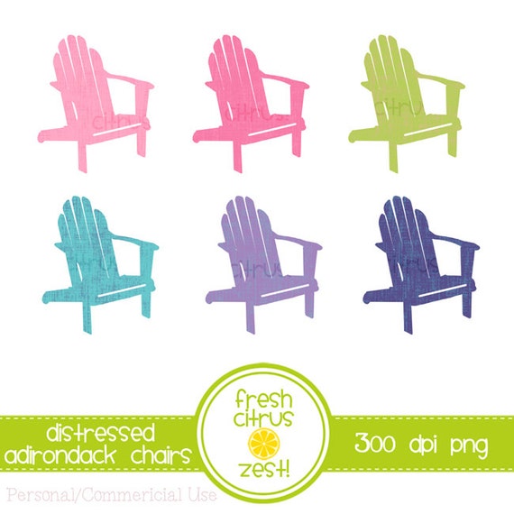 Distressed Adirondack Chairs Clip Art by FreshCitrusZest on Etsy