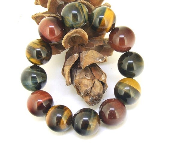 16mm grand lustre naturel jaune oeil de tigre Pierre d\u0027oeil de tigre bleu tigre