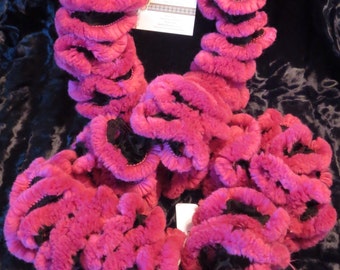 Hollywood Nights Fur Trimmed Ruffle Scarf