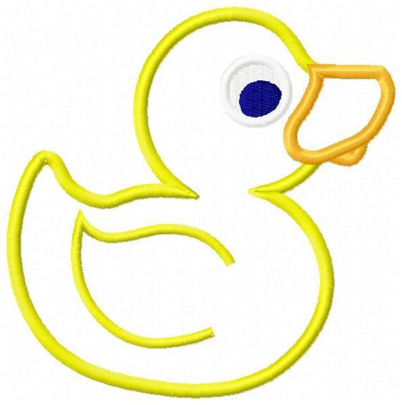 Rubber Duck Applique Embroidery Design