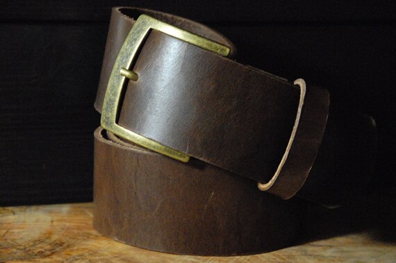 Leather Belt 2 inch Hip Wide Leather Belt Brown by CUERO925LEATHER