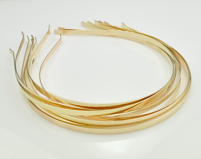 Gold headbands10pcs Metal Headbands 5mm Gold color with bent