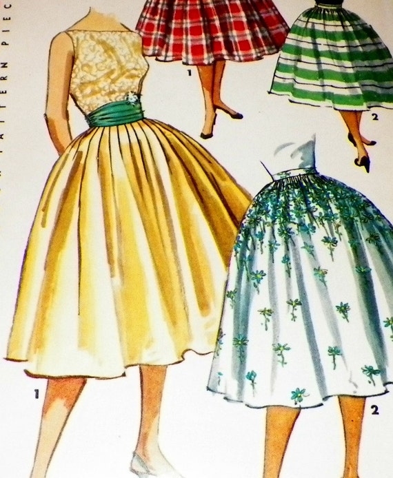 50s Sewing Pattern UNCUT Skirt Rockabilly by sewprettypatterns