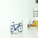 4 bicycle rocks or pint glasses, blue bike screen printed glassware