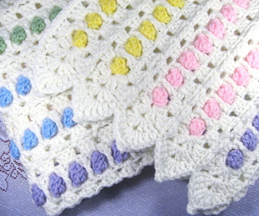 PDF Pattern Crocheted Baby Afghan CANDY BUTTONS Baby Afghan