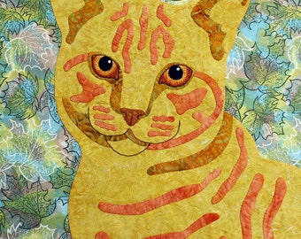My Little Orange Kitten -- Instant Download -- Applique Cat Quilt Pattern